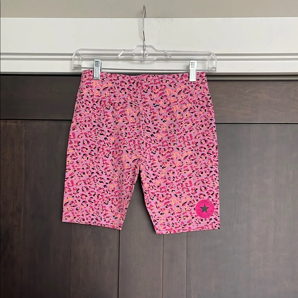 Converse Kids Leopard Print Bike Shorts Beyond Pink size Large 12-13 Years